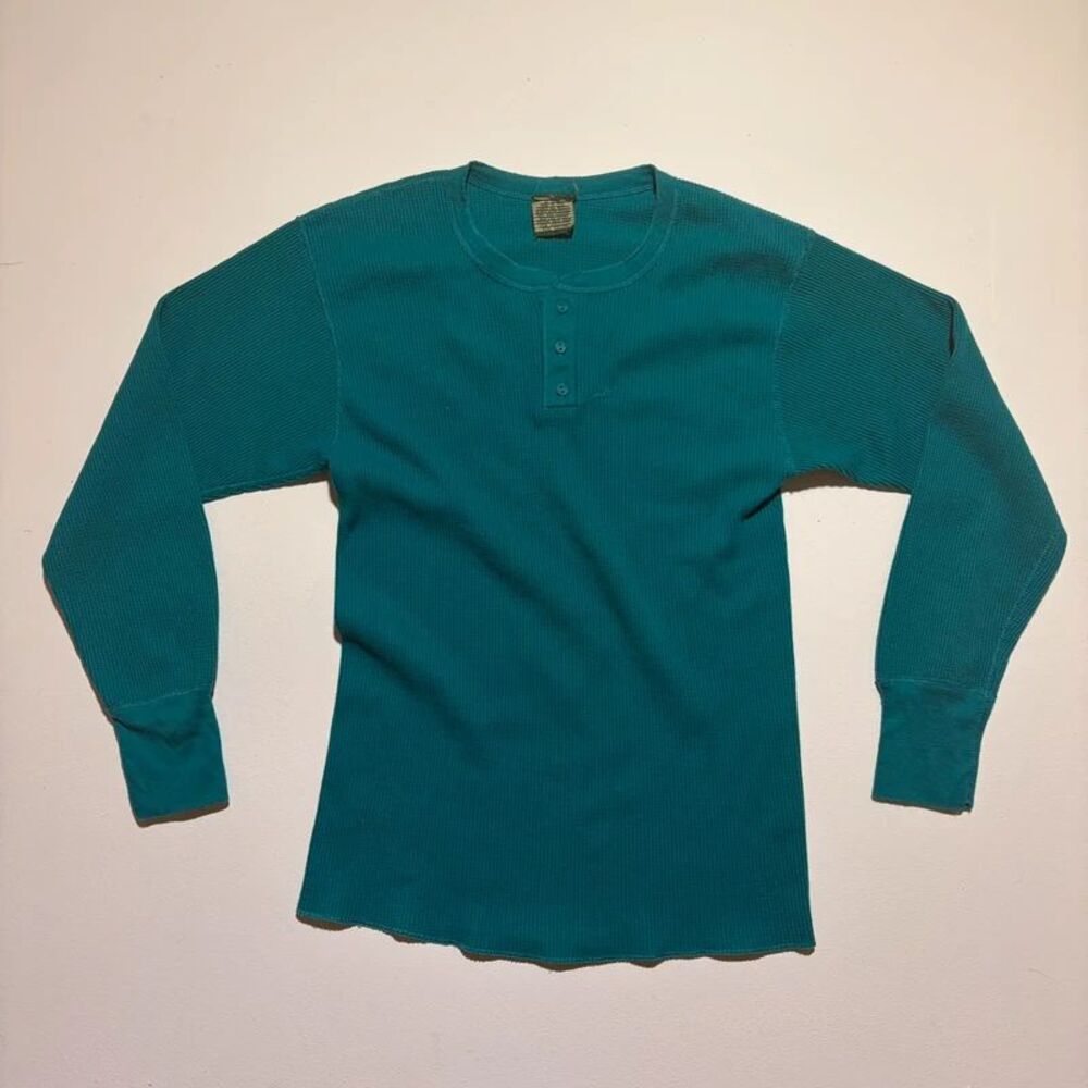 Vintage Blue Henley Ripped Tag